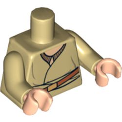 Torso Robe, Brown Belt with Gold Buckle Print, Tan Arms, Light Nougat Hands