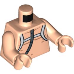 Torso Bare Chest with White Straps and Tube (Bacta Tank) Print, Light Nougat Arms and Hands