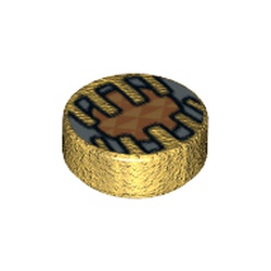 Tile Round 1 x 1 with Electronic Eye Print