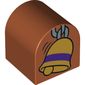 Duplo Brick 2 x 2 x 2 Curved Top with Gold Bell Print