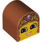Duplo Brick 2 x 2 x 2 Curved Top with Girl Face, Open Smile, Crown with Jewel Print