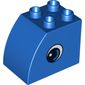 Duplo Brick 2 x 3 x 2 with Curved Top and Eye Print with Color Detail in Eye on Both Sides