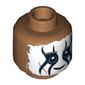 Minifig Head Tonto, Dual Sided, Face Paint, Smiling / Mouth Open Scared Print [Hollow Stud]