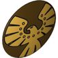 Shield Round Bowed and Gold Eagle Print