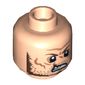Minifig Head Butch Cavendish, Dual Sided, Scars and Gold Tooth, Crooked Smile, Clean Shaven / Angry, Stubble Print [Hollow Stud]