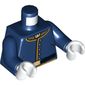 Torso Cavalry Uniform, 5 Buttons, Belt Print, Dark Blue Arms, White Hands