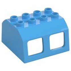 Duplo Train Locomotive Cabin Roof 2 x 4 Studs, 4 Medium Windows