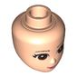 Minidoll Head with Brown Eyes, Pink Lips and Closed Mouth Print