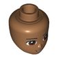 Minidoll Head, Brown Eyes, Black Lips and Open Mouth