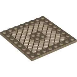 LEGO part 10004151 GRID PLATE 8X8 in Sand Yellow/ Dark Tan