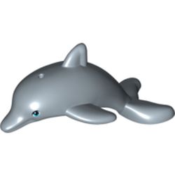 Animal, Dolphin, Jumping with Bottom Axle Holder and Medium Azure Eyes Print
