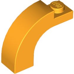 LEGO part  BRICK 1X3X2 W/INS AND OUTS.BOW in Flame Yellowish Orange/ Bright Light Orange