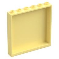 LEGO part  WALL ELEMENT 1x6x5, ABS in Cool Yellow/ Bright Light Yellow