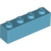 Medium Azure Brick 1 x 4