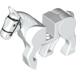 Animal, Horse, Moveable Legs with Black Bridle and Silver Buckles Print