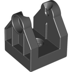 LEGO part HOLDER 2X2X2 W. B AND ROT. CON. in Black