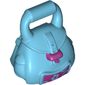 Bag / Rucksack (School) with Magenta Buckle and Flower and Circles Print
