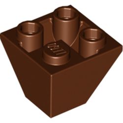 LEGO part 3676 ROOF TILE CORN. INVERT.2X2/45° in Reddish Brown