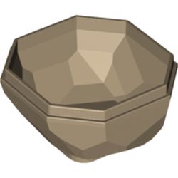 LEGO part 42291 ROCK 4X4X1 2/3 LOWER PART in Sand Yellow/ Dark Tan