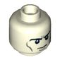 Minifig Head Extremis Soldier, Dual Sided, Eyebrows, Gray Wrinkles, Determined / Angry with Red Eyes and Protruding Veins Print [Hollow Stud]