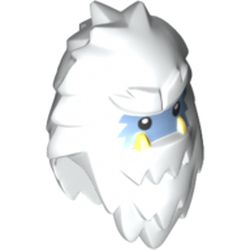 Minifig Head Special, Yeti with Shaggy Hair and Bright Light Blue Face Print