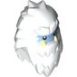 Minifig Head Special, Yeti with Shaggy Hair and Bright Light Blue Face Print