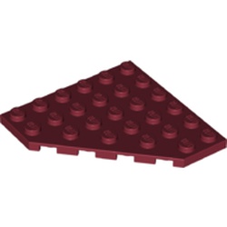 LEGO part 6106 Wedge Plate 6 x 6 Cut Corner in Dark Red