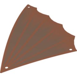 Sail, Scalloped, 18 x 34 Triangular with Winged Edge and Dark Brown Print