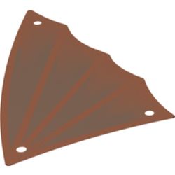 Sail, Scalloped, 12 x 21 Tattered with Winged Edge and Dark Brown Print