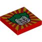 Tile 2 x 2 with Joker Face on Yellow Burst Print