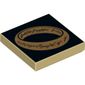 Tile 2 x 2 with Gold One Ring on Black Print