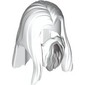 Hair and Beard, Long Straight with Centre Part, Light and Dark Bluish Gray Beard Highlights Print