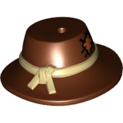 Hat Wide Brimmed with Knotted Tan Band and Patch Print