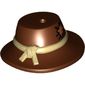 Hat Wide Brimmed with Knotted Tan Band and Patch Print