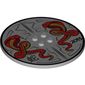 Plate Special Round 8 x 8 with 2 x 2 Center Studs with '2013', Snakes and Hanzi Print