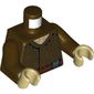 Torso Shirt with Vertical Pleats and Belt Print, Dark Brown Arms, Tan Hands