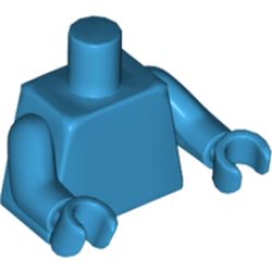 LEGO part 973c04h04 Torso, Dark Azure Arms and Hands [Plain] in Dark Azure