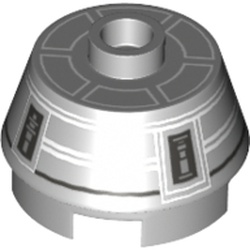 Brick Round 2 x 2 Truncated Cone with White Droid Print (R4-G0)
