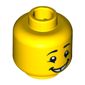 Minifig Head Holiday Elf, Eyebrows, Cheek Lines, Gap Toothed Smile Print [Hollow Stud]