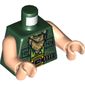 Torso Vest with Checkered Bandana and Ammunition Belt Print, Light Arms and Hands