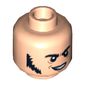 Minifig Head Jesus, Dark Brown Sideburns and Crooked Smile Print [Hollow Stud]