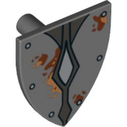 Shield Triangular with Silver Studs and Diamonds and Mud Spots Print
