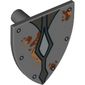Shield Triangular with Silver Studs and Diamonds and Mud Spots Print