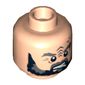 Minifig Head Corsairs of Umbar, Dual Sided, Beard, Tattoo and Eyebrow Ring Angry / Surprised Print [Hollow Stud]