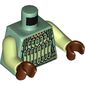 Torso Armor with Gold and Light Green Scales Print, Yellowish Green Arms, Reddish Brown Hands