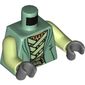 Torso Robe with Light Green Straps and Gold Belt Print, Yellowish Green Arms, Dark Bluish Gray Hands