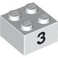 Brick 2 x 2 with Black "3" Print
