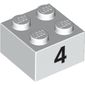 Brick 2 x 2 with Black "4" Print