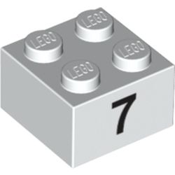 Brick 2 x 2 with Black "7" Print