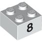 Brick 2 x 2 with Black "8" Print